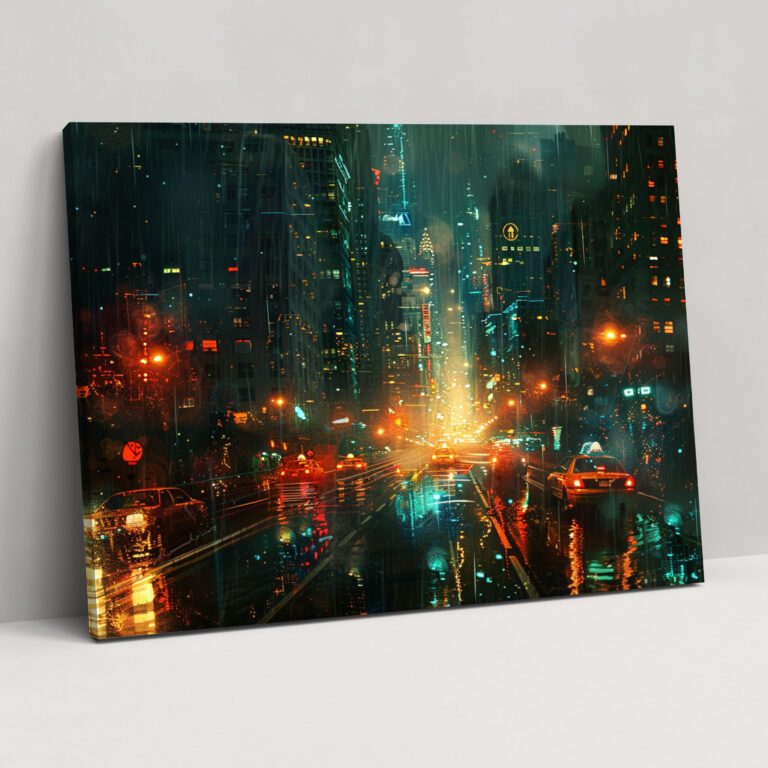 Impressionism Wall Art: Cityscape At Night Canvas Print - Impressionism, Canvas Wall Art, Home Decoration, Wall Decoration