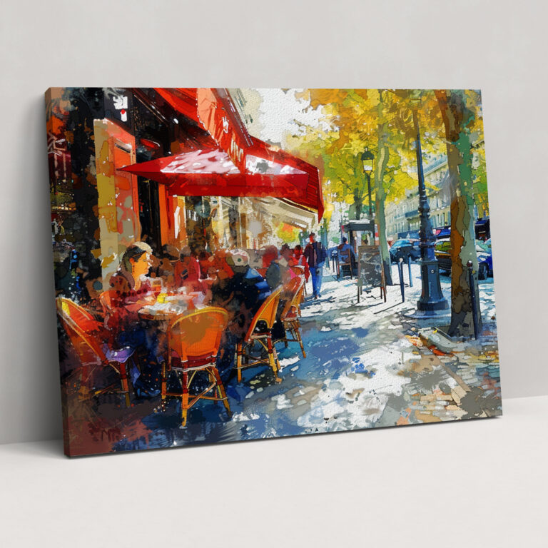 Impressionism Parisian Café Canvas Print - Impressionism, Home Decoration, Canvas, Impressionism