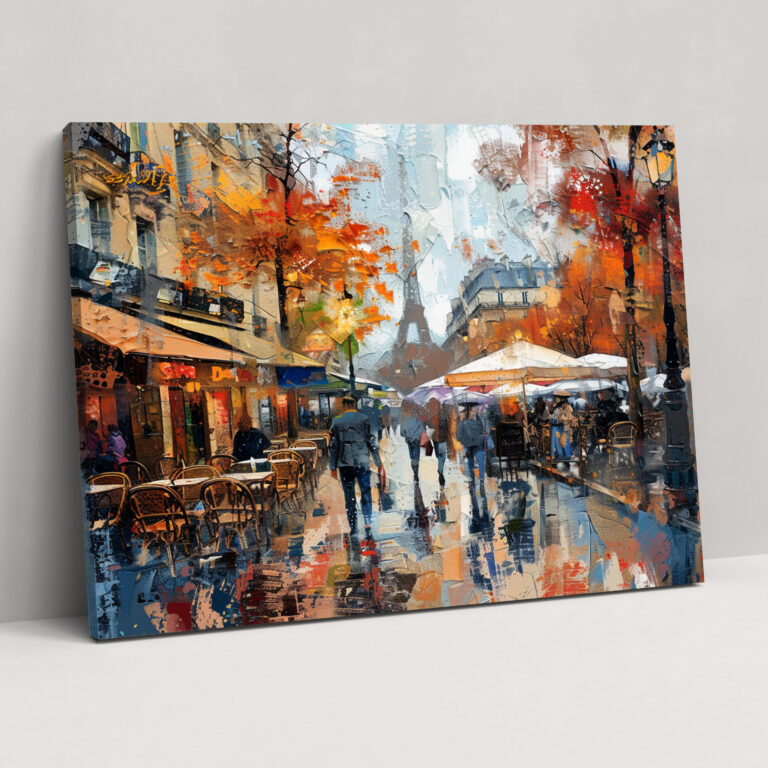 Impressionism Paris Street Scene Canvas Print - Impressionism, Canvas, Canvas Print, Canvas Wall Art