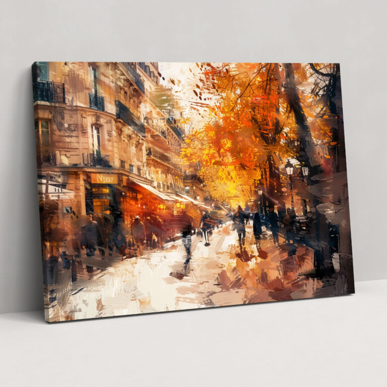 Impressionism Paris Street Scene Canvas Print - Impressionism, Canvas Wall Art, Canvas Print, Wall Decoration
