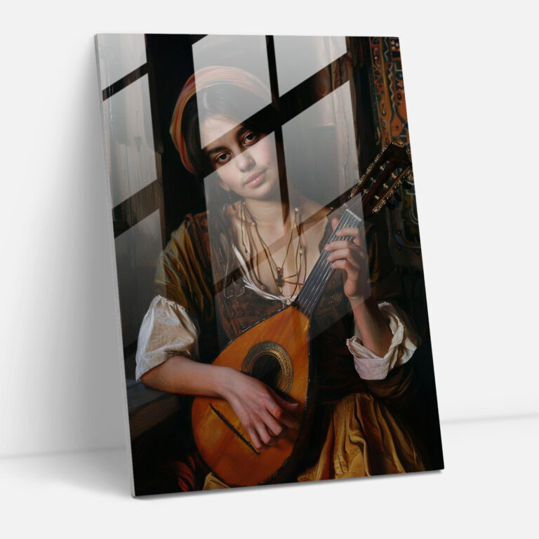 Johannes Vermeer Glass Print - Woman With Musical Instrument - Johannes Vermeer, Glass Print, Home Decoration, Modern Art