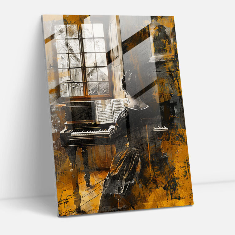 Johannes Vermeer Glass Print - Woman At Harpsichord - Johannes Vermeer, Glass Print, Glass Wall Art, Glass Art