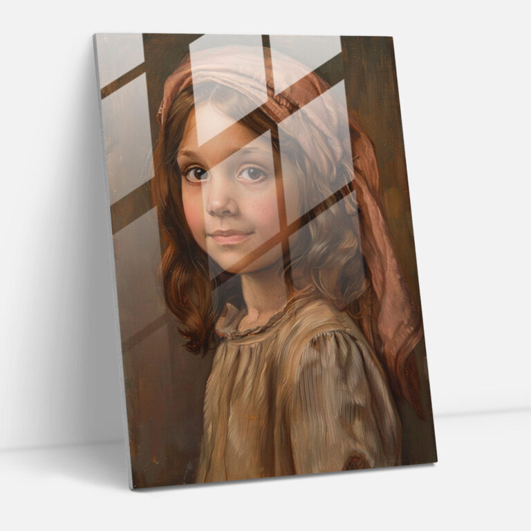 Young Girl Portrait Glass Print - Johannes Vermeer, Glass Art, Johannes Vermeer, Modern Art