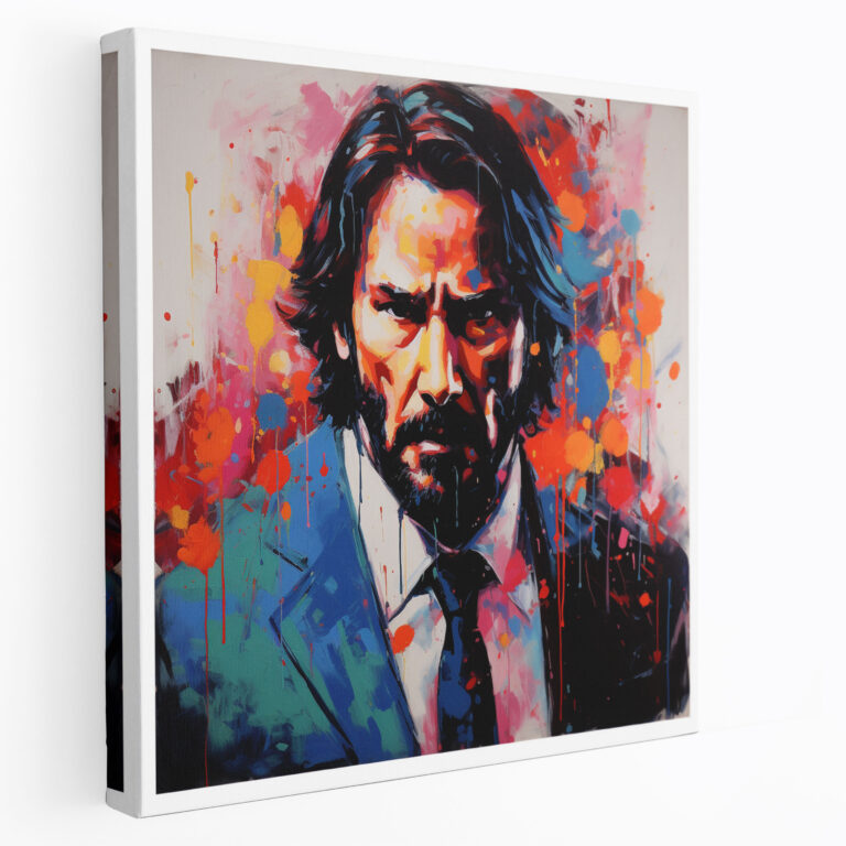 John Wick Abstract Canvas Print - John Wick, Wall Decoration, Canvas Wall Art, Canvas