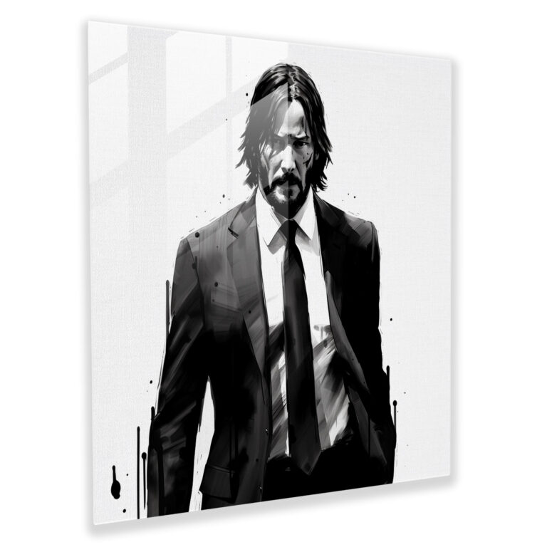 John Wick Minimalist Glass Print - John Wick, Home Decoration, Glass Print, Modern Art