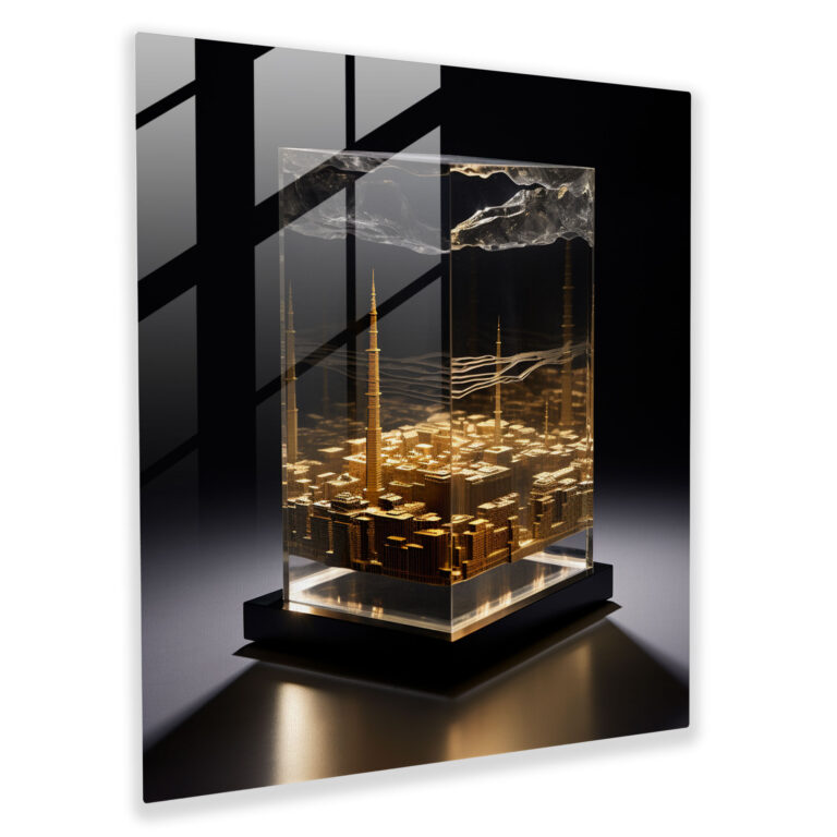 Kaaba Contemporary Glass Print - Kaaba, Modern Art, Home Decoration, Glass Wall Art