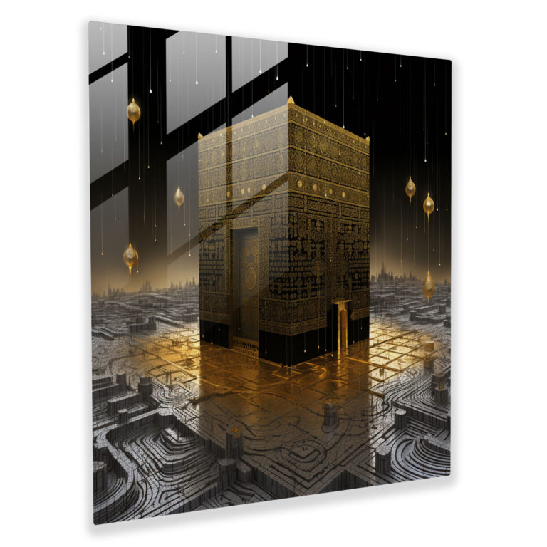 Kaaba Digital Fusion Glass Print - Kaaba, Contemporary Design, Wall Decoration, Kaaba