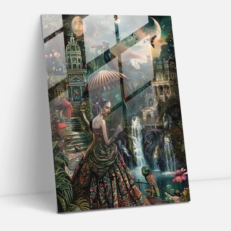 Frida Kahlo Style Glass Print - Frida Kahlo Eserleri, Frida Kahlo Style, Home Decoration, Glass Print