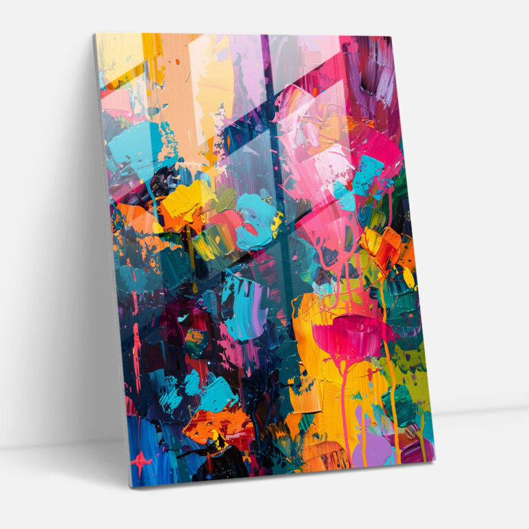 Frida Kahlo Style Glass Wall Art - Frida Kahlo Eserleri, Abstract Landscape, Home Decoration, Wall Decoration