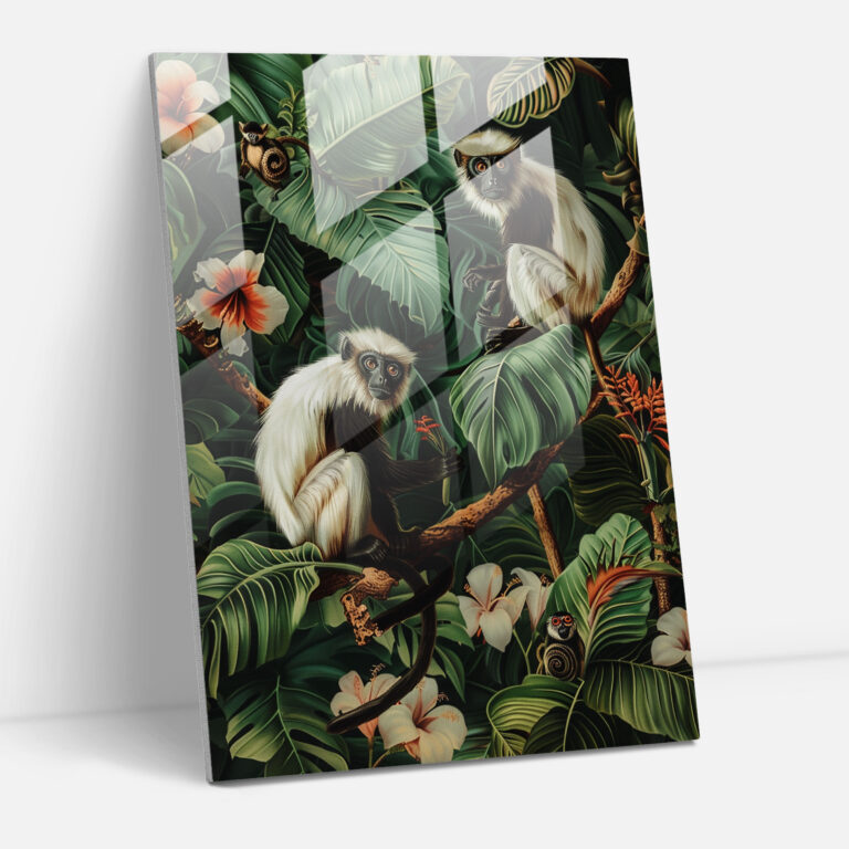 Frida Kahlo Style Wall Decoration - Frida Kahlo Eserleri, Greenery, Monkeys, Tropical Plants