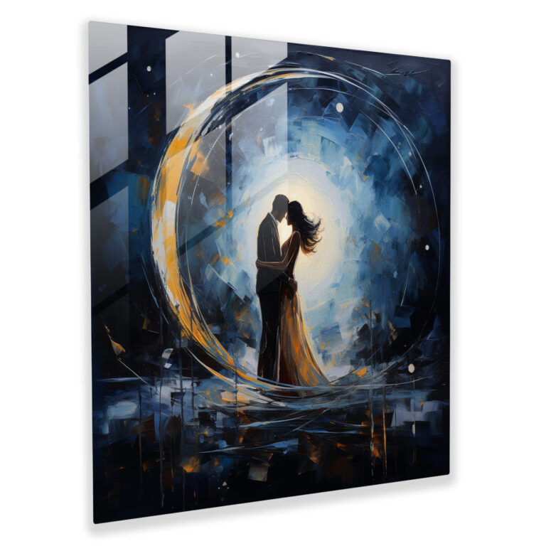 Passionate Kiss Glass Print - Kiss, Glass Print, Home Decoration, Elegance