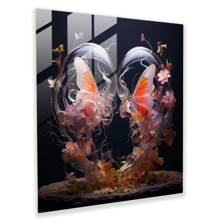 Mythical Kiss Glass Print - Kiss, Enchantment, Glass Print, Glass Wall Art