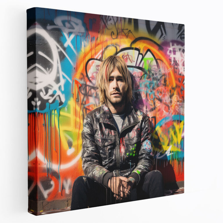 Kurt Cobain Canvas Print - Mural-Inspired Wall Art - Kurt Cobain, Wall Art, Bold Statement, Street Art