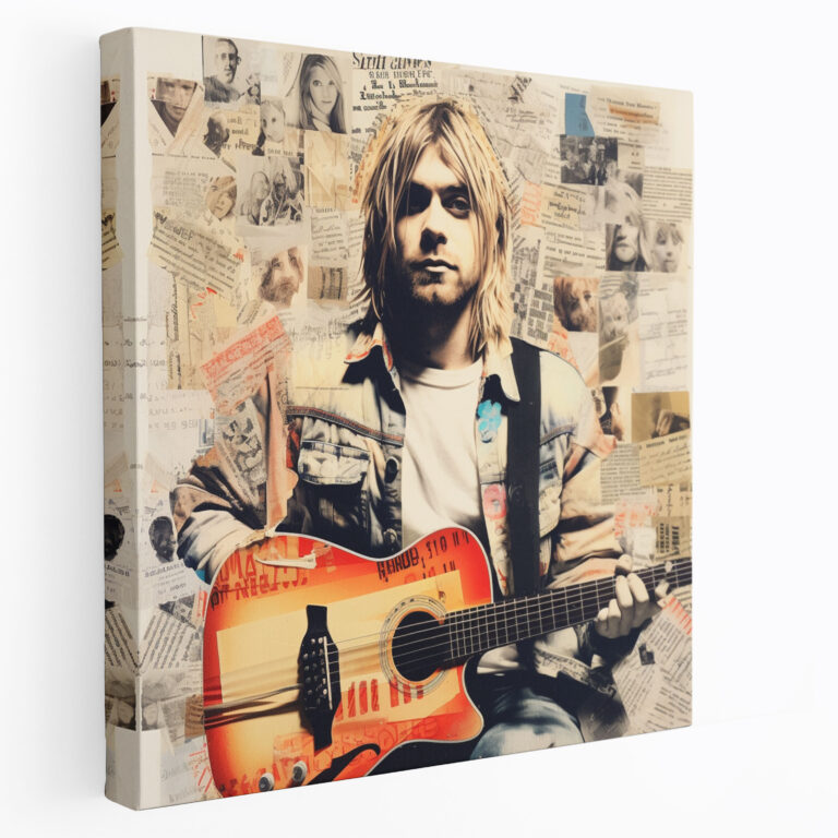 Kurt Cobain Canvas Print - Collage Wall Art - Kurt Cobain, Collage, Handwritten Notes, Canvas Print