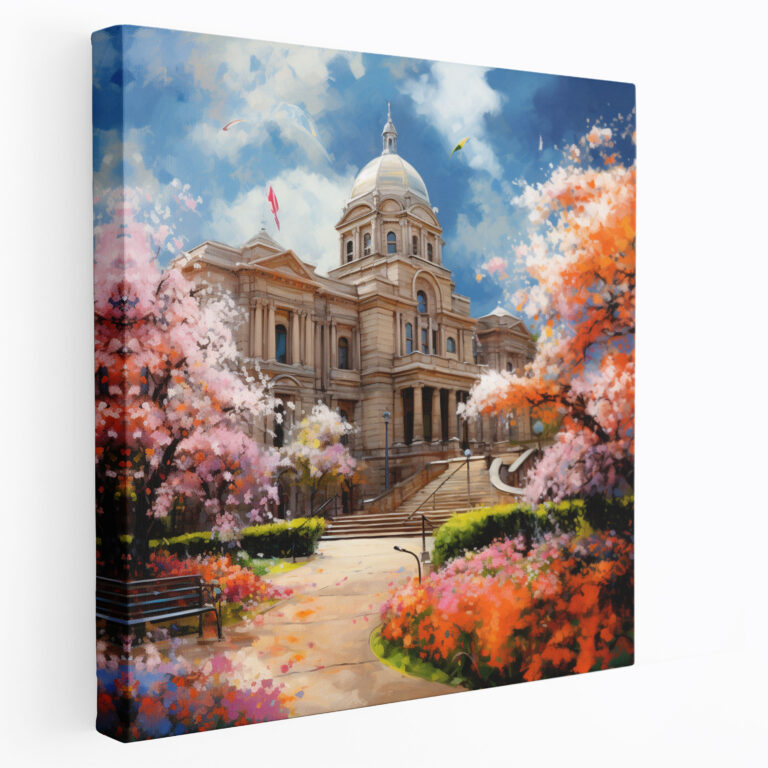 Courthouse Oasis Canvas Print - Law, Home Decoration, Courthouse, Wall Decoration