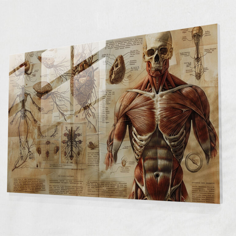Leonardo Da Vinci Glass Art: Scientific Illustrations - Leonardo Da Vinci, Glass Art, Home Decoration, Modern Art