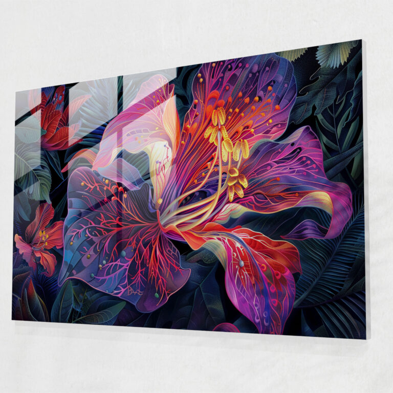Exotic Plants Glass Print Home Decoration - Leonardo Da Vinci, Wall Decoration, Home Decoration, Glass Art