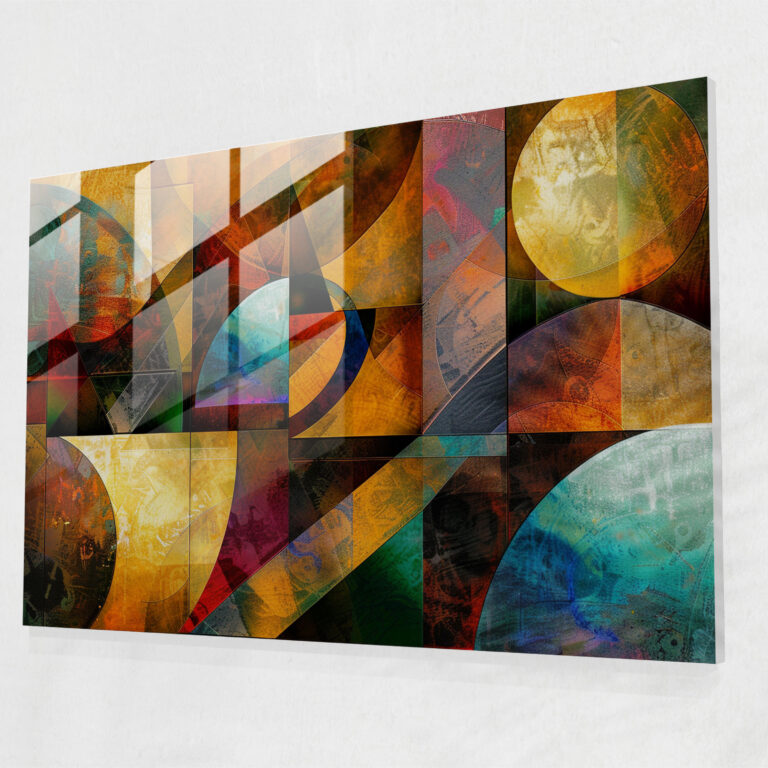 Vibrant Leonardo Da Vinci Glass Print - Leonardo Da Vinci, Glass Art, Glass Print, Modern Art
