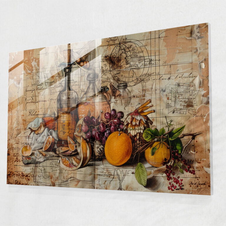 Vibrant Leonardo Da Vinci Glass Print - Leonardo Da Vinci, Leonardo Da Vinci, Glass Art, Home Decoration
