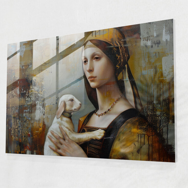 Leonardo Da Vinci Glass Art - Leonardo Da Vinci, Wall Decoration, Modern Art, Glass Print