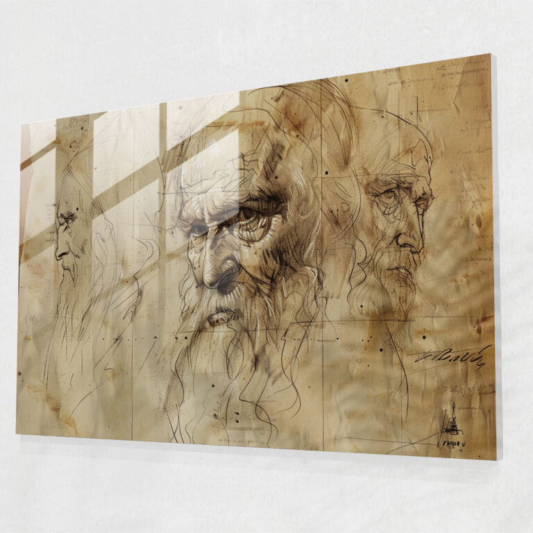 Leonardo Da Vinci Wall Decoration - Leonardo Da Vinci, Glass Print, Modern Art, Leonardo Da Vinci