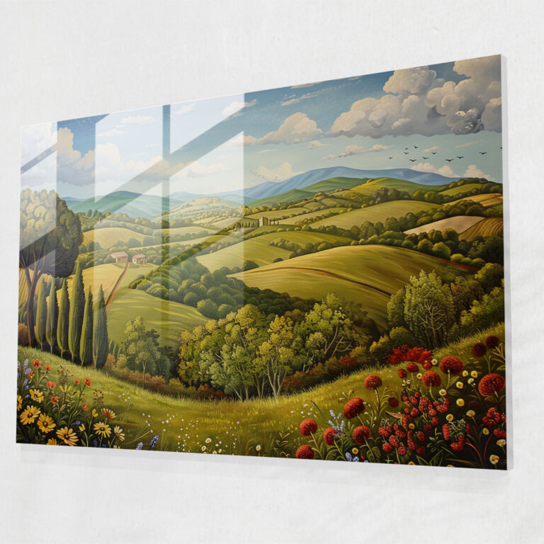 Renaissance Landscape Glass Print - Leonardo Da Vinci, Glass Print, Modern Art, Glass Art