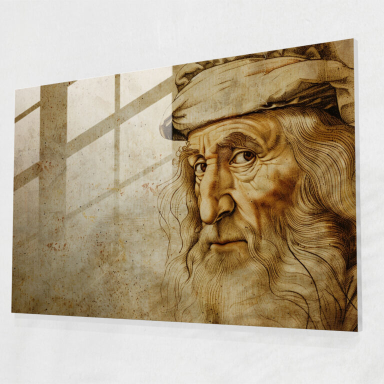 Renaissance Smile Glass Wall Art - Leonardo Da Vinci, Glass Art, Glass Wall Art, Leonardo Da Vinci