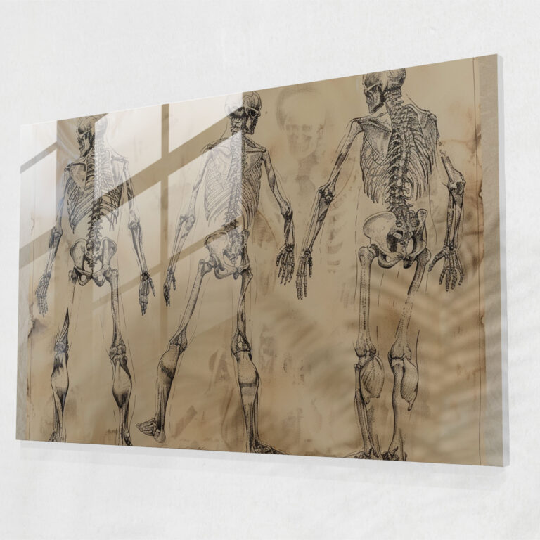 Leonardo Da Vinci Glass Print - Anatomical Studies - Leonardo Da Vinci, Modern Art, Glass Print, Leonardo Da Vinci