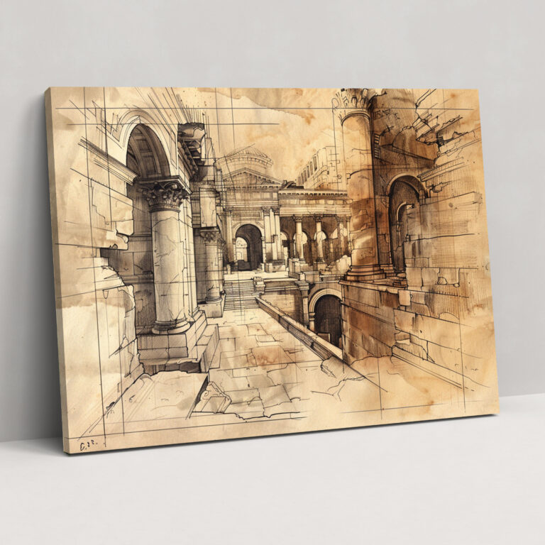 Leonardo Da Vinci Canvas Print - Leonardo Da Vinci, Ancient Ruins, Canvas Print, Canvas