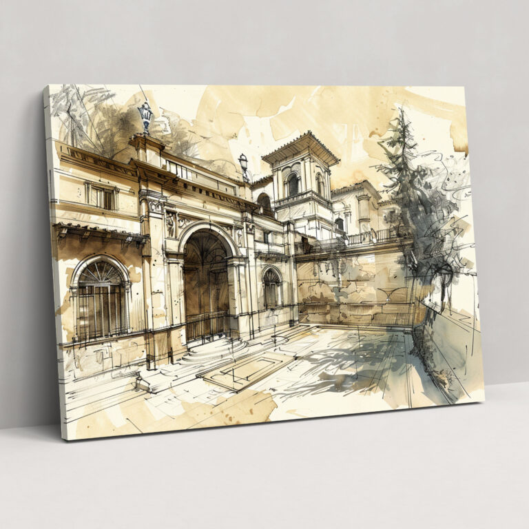 Leonardo Da Vinci Architectural Sketches Canvas Print - Leonardo Da Vinci, Wall Decoration, Canvas, Wall Art