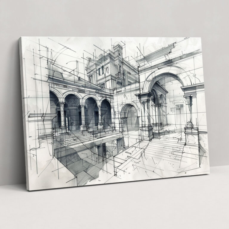 Leonardo Da Vinci Canvas Print - Architectural Sketches Wall Art - Leonardo Da Vinci, Canvas, Home Decoration, Wall Art
