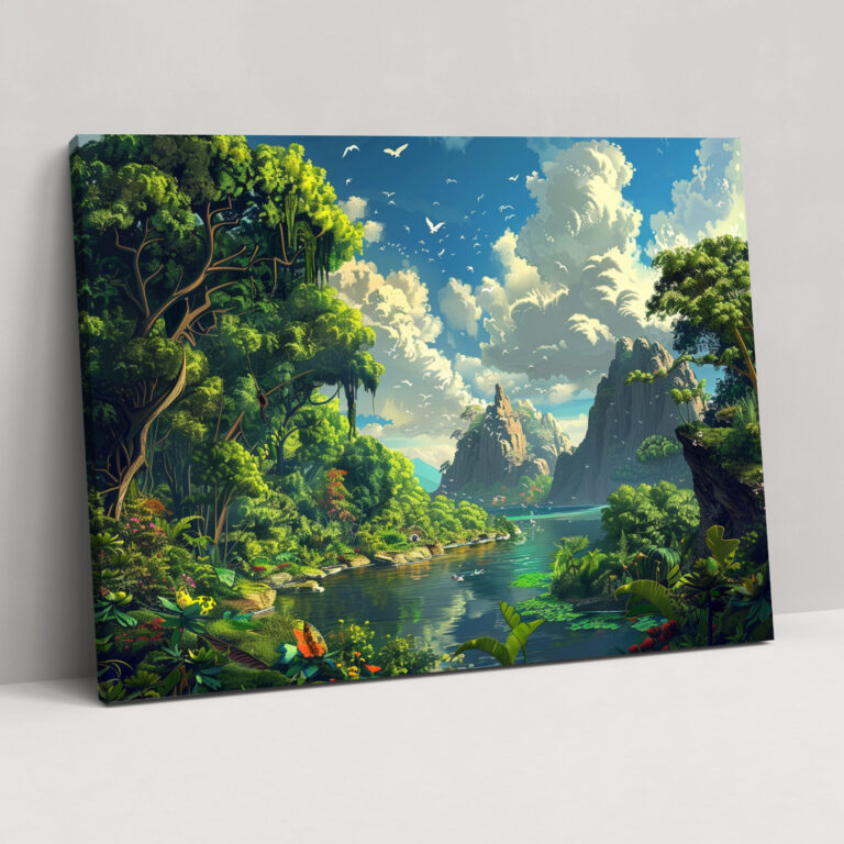 Vibrant Landscapes Leonardo Da Vinci Canvas Print - Leonardo Da Vinci, Home Decoration, Canvas, Leonardo Da Vinci