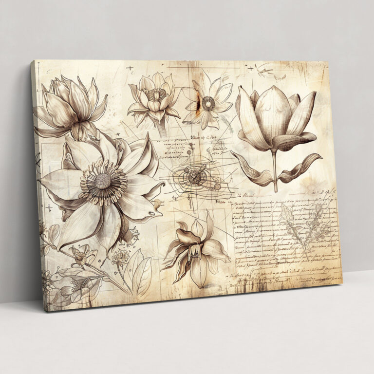 Delicate Botanical Sketches Leonardo Da Vinci Wall Decoration - Leonardo Da Vinci, Canvas, Home Decoration, Leonardo Da Vinci