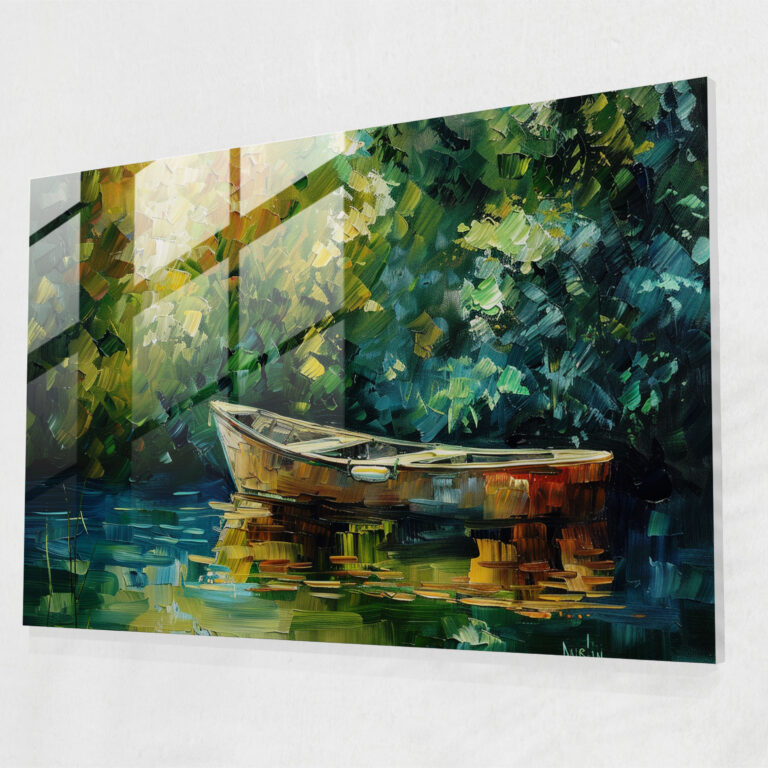 Leonid Afremov Home Decoration - Serene Lake Reflection - Leonid Afremov, Glass Art, Modern Art, Wall Decoration