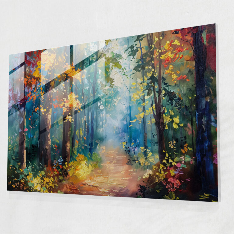 Leonid Afremov Wall Decoration - Enchanting Forest Path - Leonid Afremov, Glass Print, Glass Art, Leonid Afremov