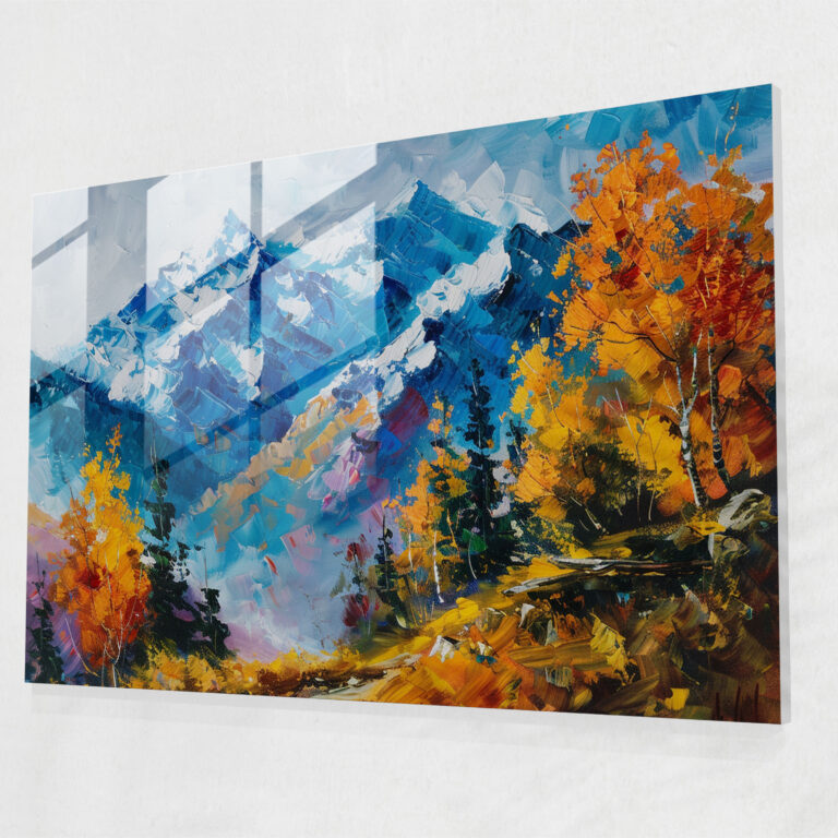 Leonid Afremov Glass Print Mountain Wall Art - Leonid Afremov, Home Decoration, Glass Wall Art, Modern Art