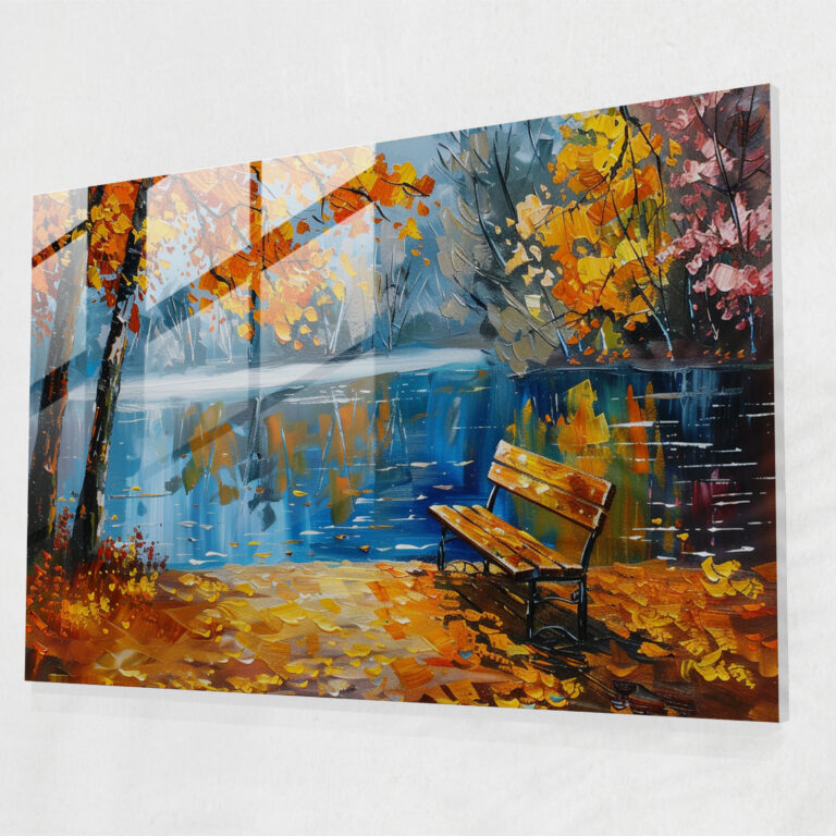 Leonid Afremov Glass Print Lakeside Wall Art - Leonid Afremov, Leonid Afremov, Home Decoration, Glass Print