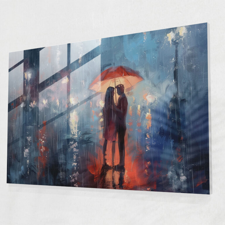 Leonid Afremov Glass Print Romantic Couple - Leonid Afremov, Glass Wall Art, Modern Art, Wall Decoration