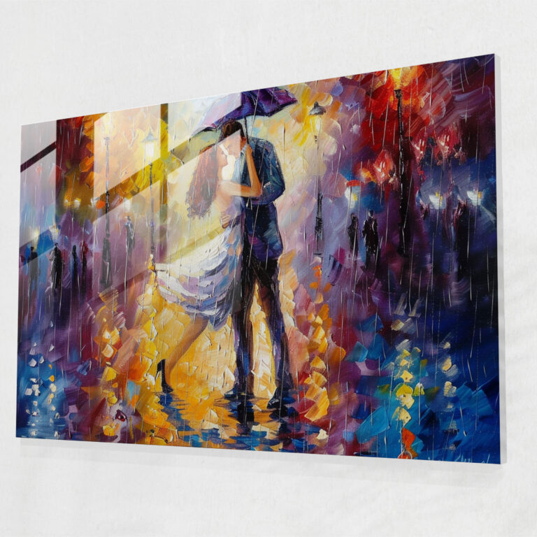 Leonid Afremov Glass Print - Dancing Couple Glass Wall Art - Leonid Afremov, Glass Wall Art, Wall Decoration, Home Decoration