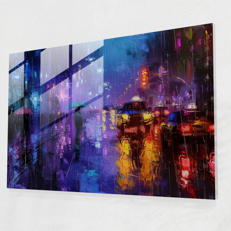 Colorful Cityscape Glass Print - Leonid Afremov, Glass Art, Leonid Afremov, Modern Art