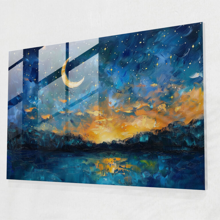 Leonid Afremov Home Decoration - Mystical Night Sky - Leonid Afremov, Glass Wall Art, Glass Art, Wall Decoration