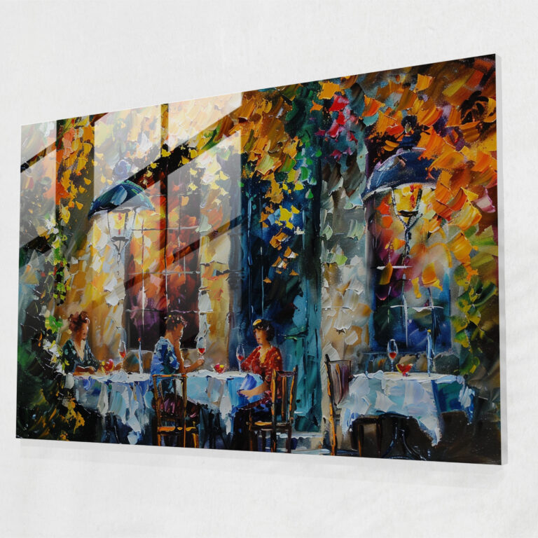 Leonid Afremov Glass Wall Art - Cozy Cafe Glass Print - Leonid Afremov, Glass Print, Home Decoration, Glass Wall Art