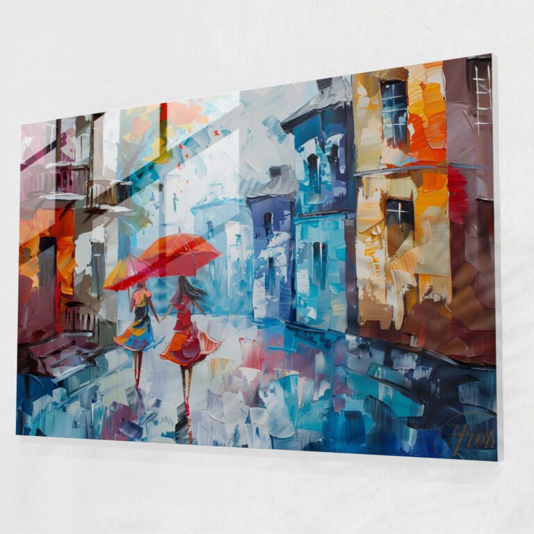 Leonid Afremov Glass Print Street Scene Wall Art - Leonid Afremov, Leonid Afremov, Modern Art, Home Decoration