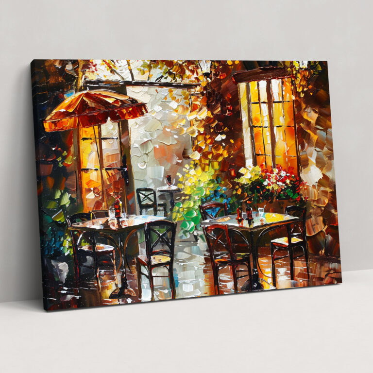 Leonid Afremov Cafe Canvas Print - Leonid Afremov, Wall Decoration, Canvas, Home Decoration
