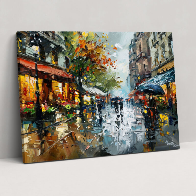 Leonid Afremov Canvas Print - City Street Wall Art - Leonid Afremov, Canvas, Wall Art, Canvas Print