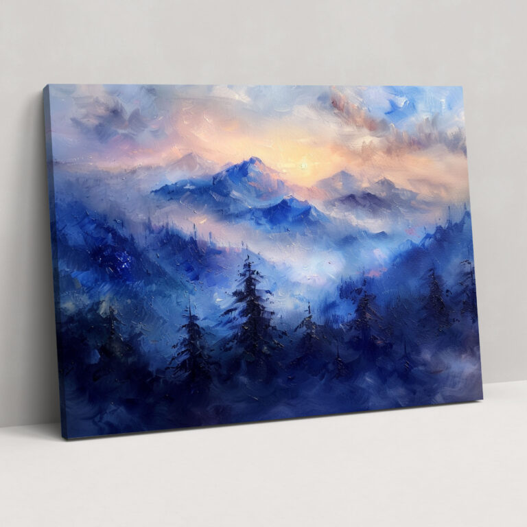 Mountain Landscape Leonid Afremov Canvas Print Wall Art - Leonid Afremov, Canvas Wall Art, Leonid Afremov, Wall Decoration