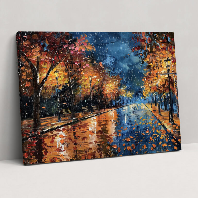 Leonid Afremov Rainy Night Street Wall Art - Leonid Afremov, Canvas Wall Art, Home Decoration, Canvas