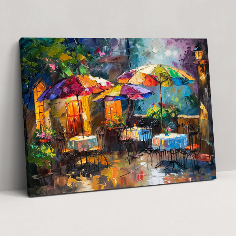 Leonid Afremov Cafe Canvas Print - Leonid Afremov, Home Decoration, Canvas Wall Art, Wall Art