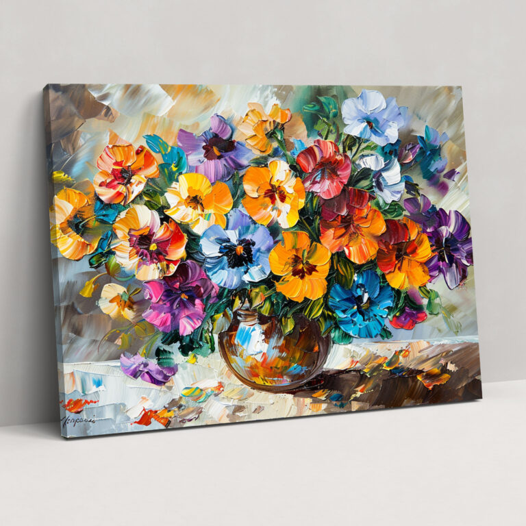 Floral Vase Leonid Afremov Wall Decoration - Leonid Afremov, Canvas, Home Decoration, Leonid Afremov