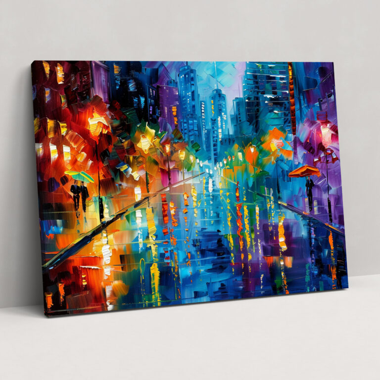 Leonid Afremov Canvas Print - Abstract Cityscape Wall Art - Leonid Afremov, Leonid Afremov, Canvas Print, Home Decoration